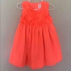 Carters size 18 month coral dress with rosettes